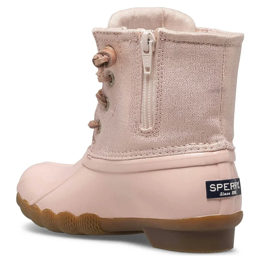 Sperry Saltwater Boots Blush Toddler Girls Size 8 Pink Rose Gold Metallic Water - Picture 3 of 10